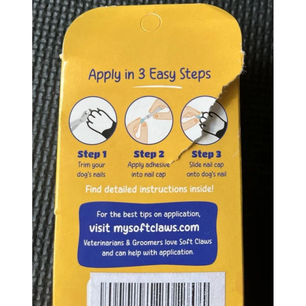 Soft Claws Dog Nail Caps, 40 X-Large Nail Caps, Black and gold - Vet Developed
